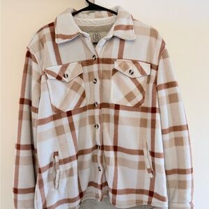 Sage Cream and Brown Plaid Jacket